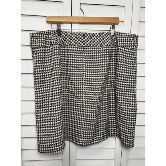 Talbots Houndstooth Wool Blend Lined Skirt Size 20W Gray, Beige, White & Black - Picture 8 of 8